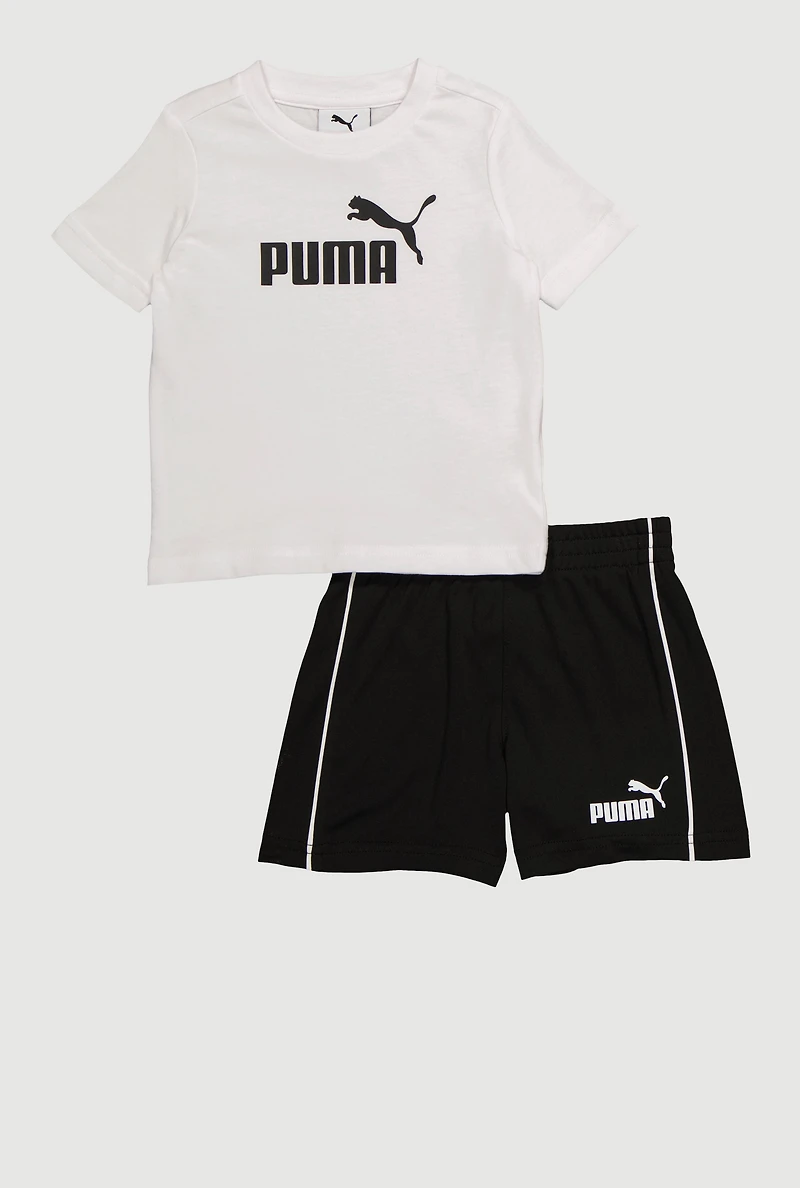 Baby Boys 12-24M Puma Graphic Tee and Shorts 2 Piece Set