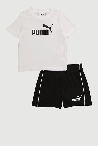 Baby Boys 12-24M Puma Graphic Tee and Shorts 2 Piece Set