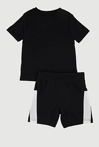 Baby Boys 12-24M Contrast Trim Puma Graphic Tee and Shorts Set, Multi, Size 12M