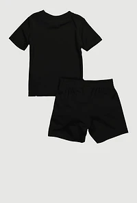 Baby Boys 12-24M Puma T Shirt and Jersey Mesh Shorts 2 Piece Set, Black, Size 24M