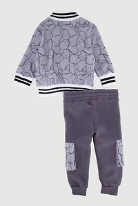 Baby Boys 0-9M Hustle Hard Varsity Jacket and Joggers,