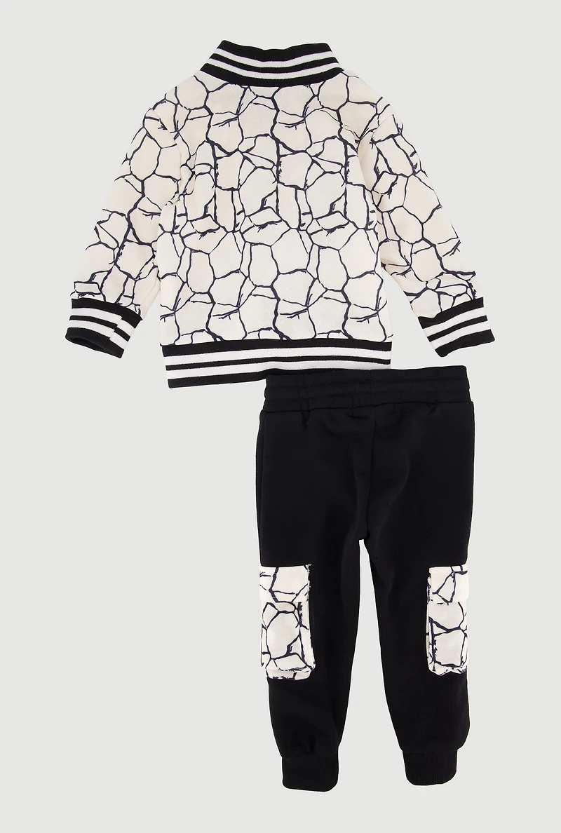 Baby Boys 0-9M Hustle Hard Varsity Jacket and Joggers