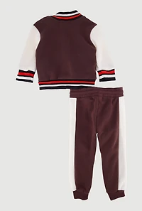 Baby Boys 0-9M Sneaker Classic 01 Varsity Jacket and Joggers, Brown, Size 0-3M
