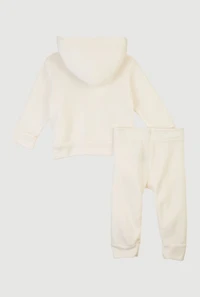 Baby Boys 0-9M Boss Teddy Graphic Hoodie and Sweatpants, White, Size 6M