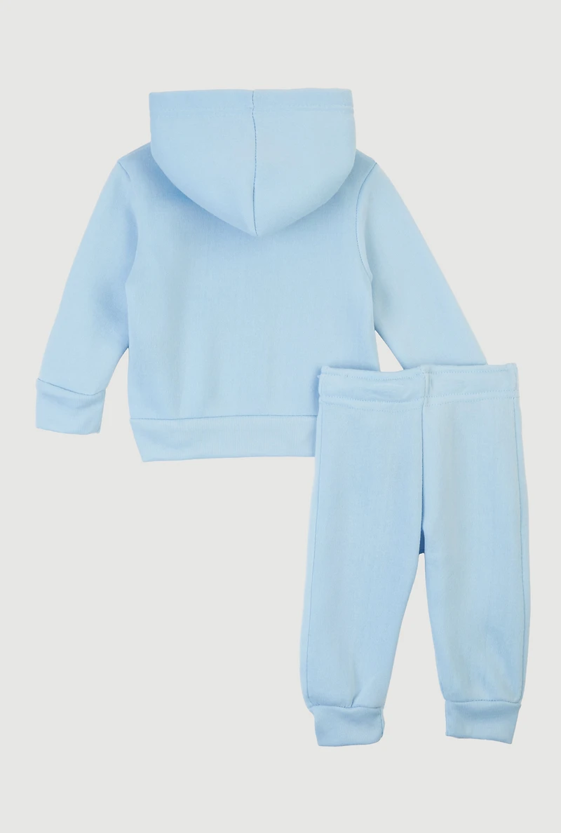 Baby Boys 0-9M Boss Teddy Graphic Hoodie and Sweatpants, Blue, Size 9M