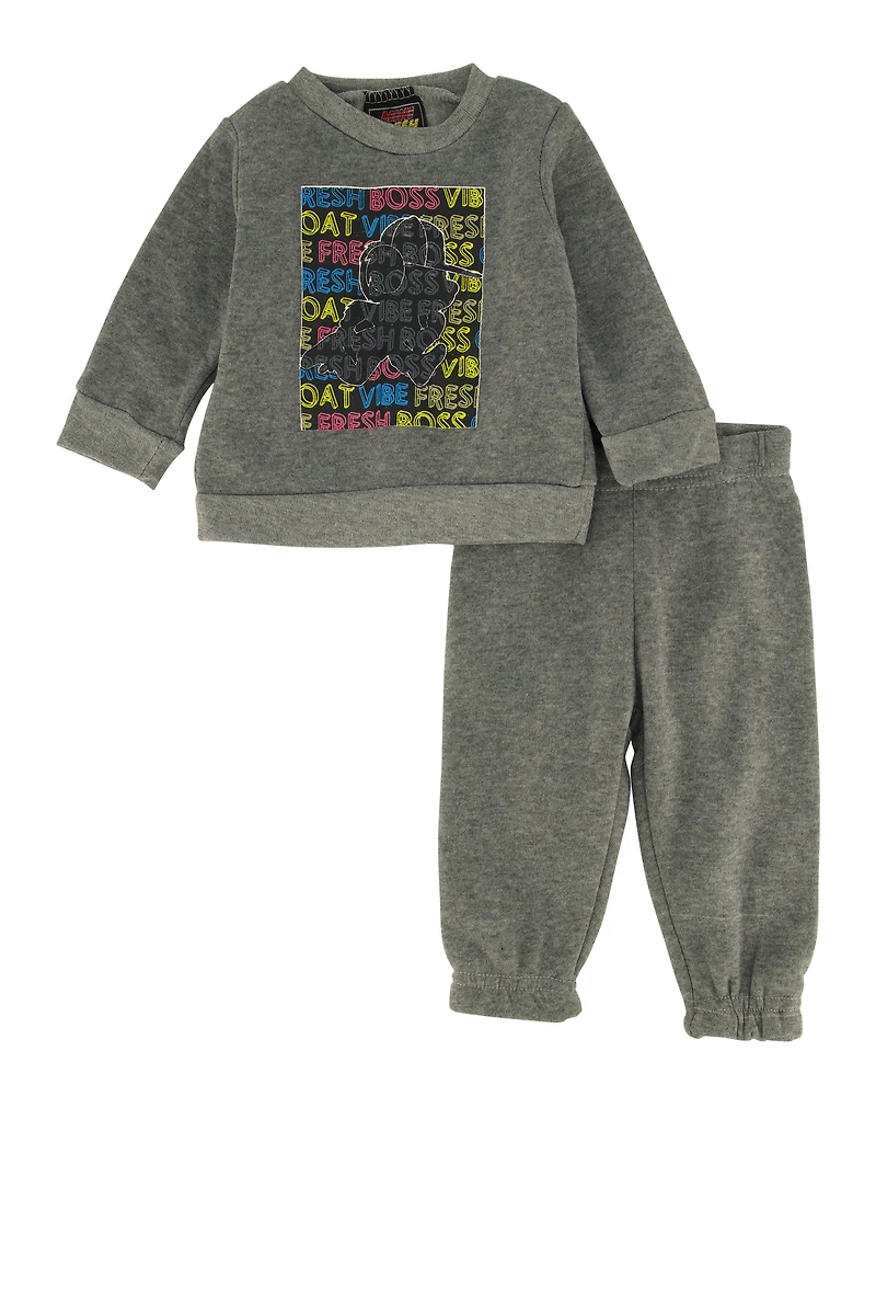 Baby Boys 0-9M Printed Graphic Sweatshirt and Sweatpants