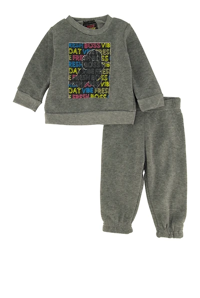 Baby Boys 0-9M Printed Graphic Sweatshirt and Sweatpants