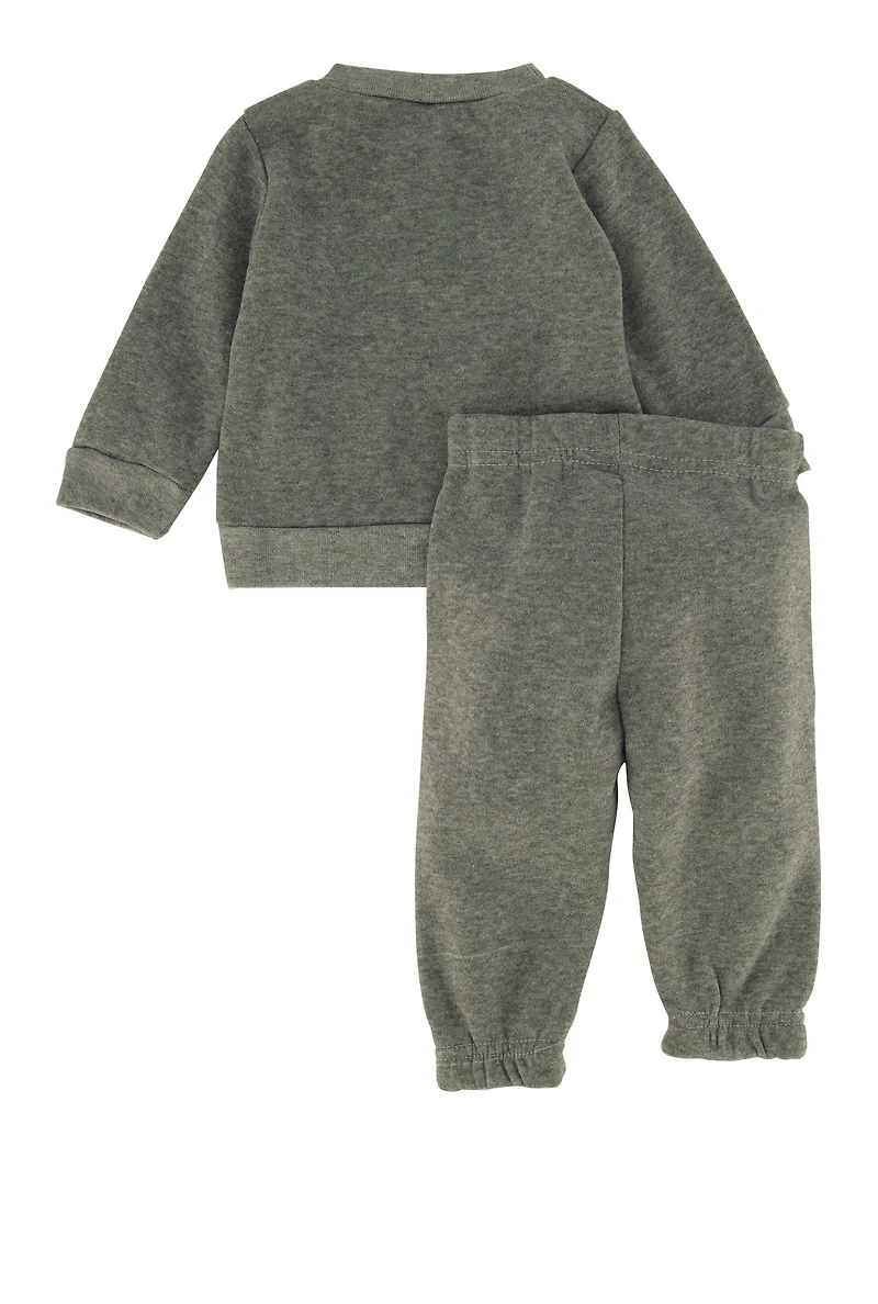 Baby Boys 0-9M Printed Graphic Sweatshirt and Sweatpants
