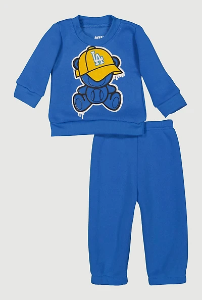 Baby Boys 0-9M City Bear Sweatshirt and Sweatpants