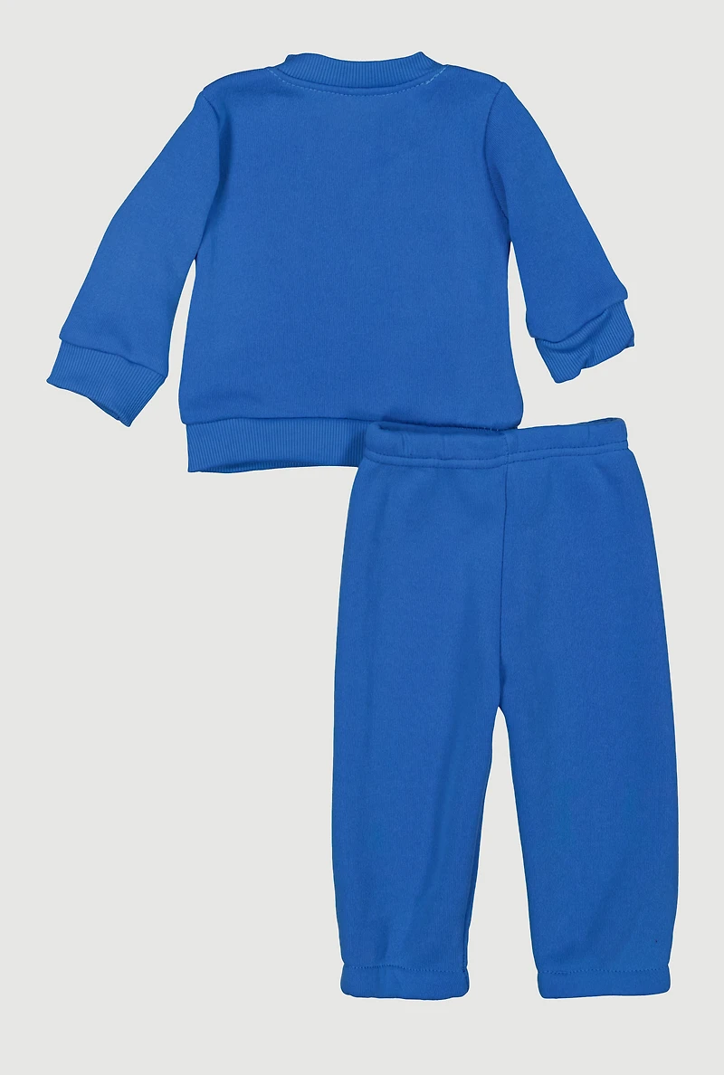 Baby Boys 0-9M City Bear Sweatshirt and Sweatpants, Blue, Size 6-9M