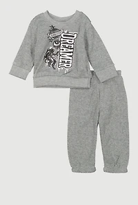 Baby Boys 0-9M Dreamer Graphic Sweatshirt and Sweatpants Set