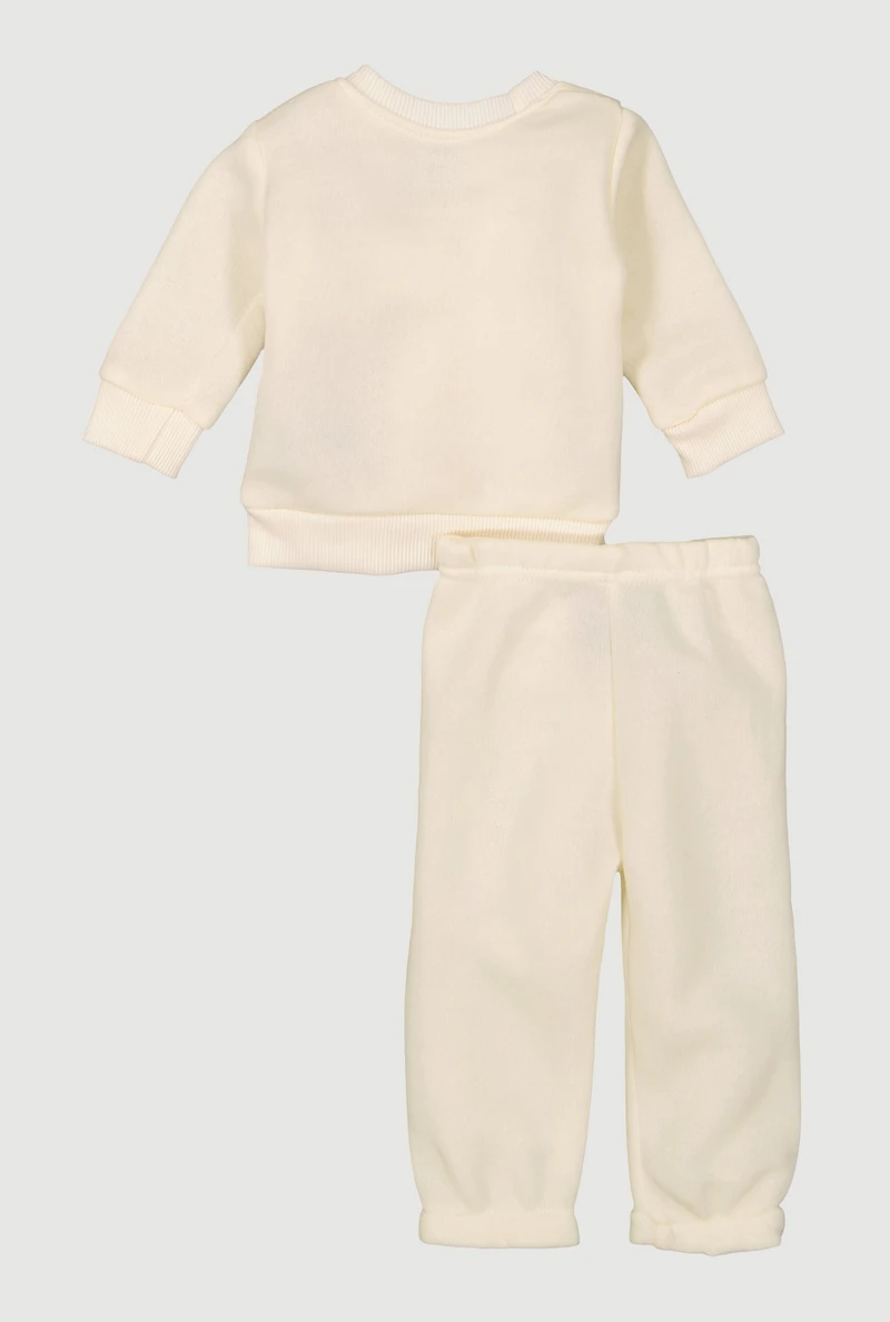 Baby Boys 0-9M Trendy Cool Bear Graphic Sweatshirt and Sweatpants