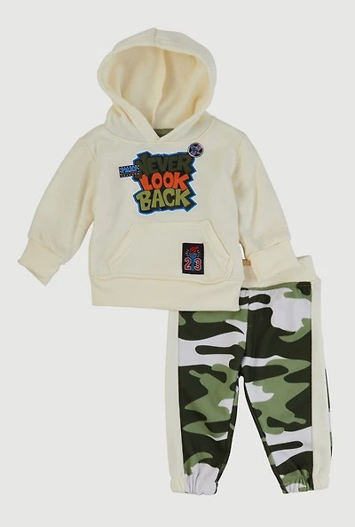 Baby Boys 0-9M Never Look Back Hoodie and Sweatpants, Multi, Size 6-9M