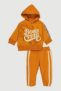 Baby Boys 0-9M Boss Crew Graphic Hoodie and Sweatpants