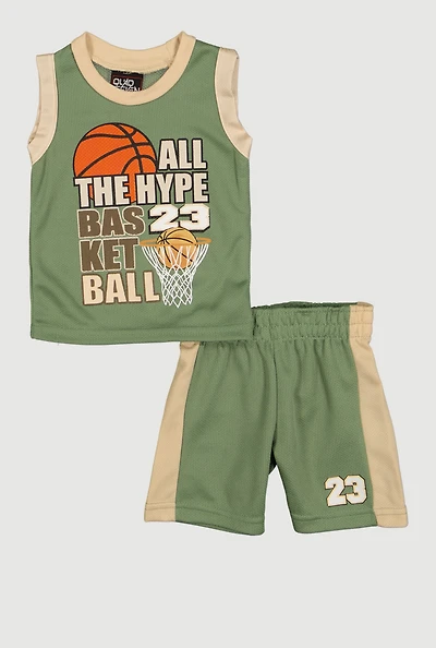 Baby Boys 0-9M All The Hype Basketball 23 Top and Shorts