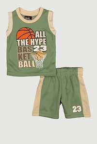Baby Boys 0-9M All The Hype Basketball 23 Top and Shorts