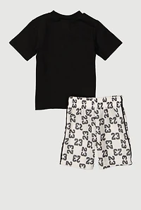 Baby Boys 0-9M 23 Sneaker Graphic Tee and Shorts, Black, Size 3-6M