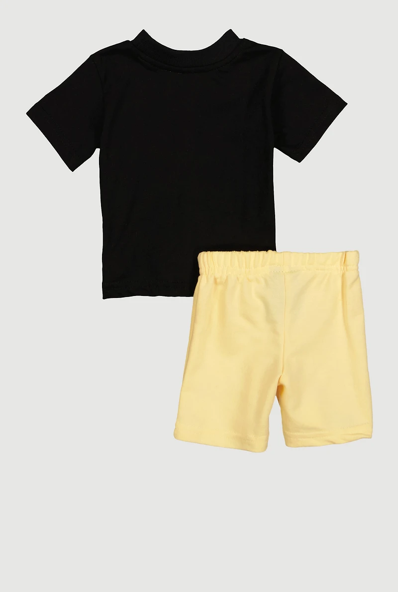 Baby Boys 0-9M Official Boss Graphic Tee and Shorts