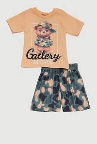 Baby Boys 0-9M Gallery Mode Graphic Tee and Shorts