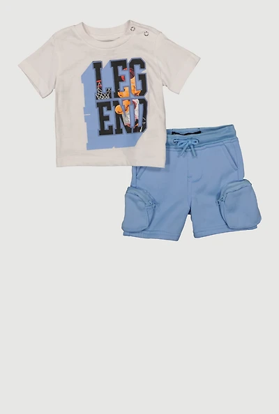 Baby Boys 0-9M Legend Graphic Tee and Shorts