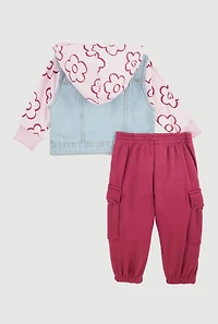 Baby Girls 12-24M Layered Look Denim Jacket and Sweatpants