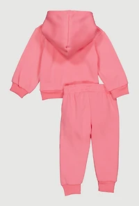 Baby Girls 12-24M Heart Message Graphic Sweatshirt and Joggers