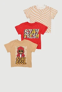 Baby Boys 12-24M Stay Fresh Stay Cool Graphic Tees 3 Pack, Multi, Size 12M