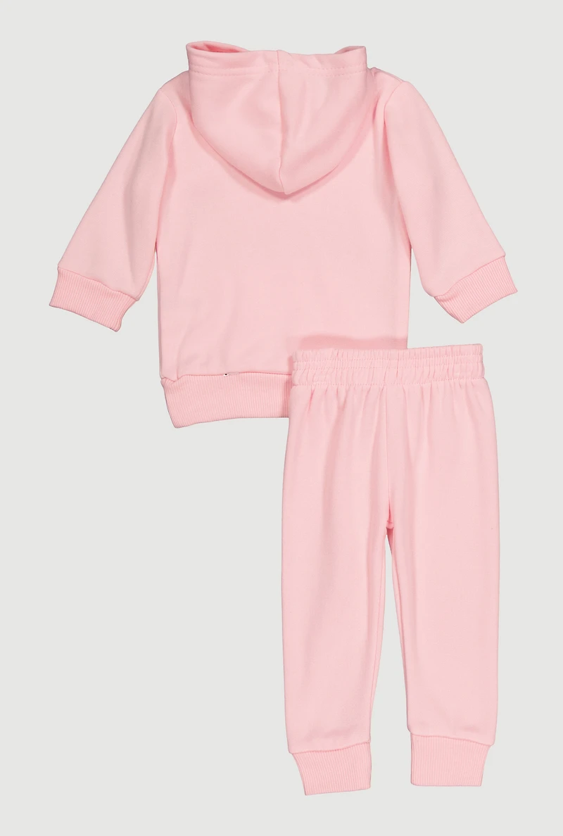 Baby Girls 0-9M A Little Bit Dramatic Graphic Hoodie and Joggers