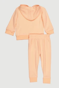 Baby Girls 0-9M Pretty Bear Graphic Sweatshirt and Joggers