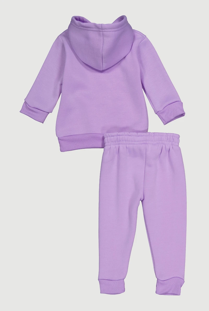 Baby Girls 0-9M Want Fun Graphic Sweatshirt and Joggers