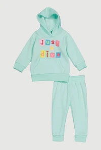 Baby Girls 0-9M Just A Diva Graphic Hoodie and Joggers