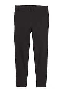 Little Girls Solid Skinny Leg Pants, Black, Size 5