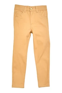 Little Girls Solid Skinny Leg Pants, Khaki,