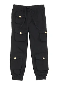 Little Girls Drawstring Cargo Joggers,