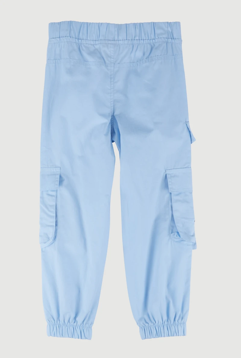 Little Girls Chain Detail Cargo Joggers