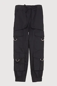 Little Girls D Ring Cargo Joggers,