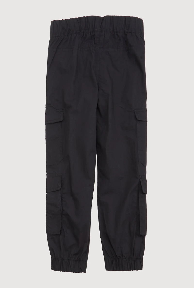 Little Girls D Ring Cargo Joggers,