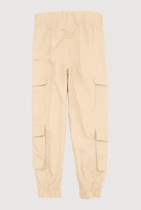 Little Girls D Ring Cargo Joggers, Khaki, Size 6