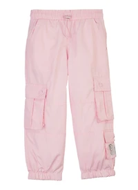 Little Girls Nylon Toggle Drawstring Cargo Joggers