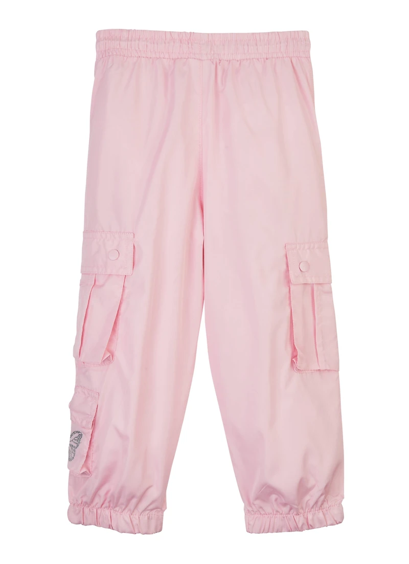 Little Girls Nylon Toggle Drawstring Cargo Joggers
