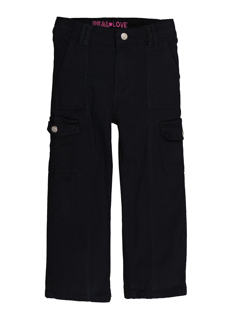 Little Girls Twill Cargo Pants,