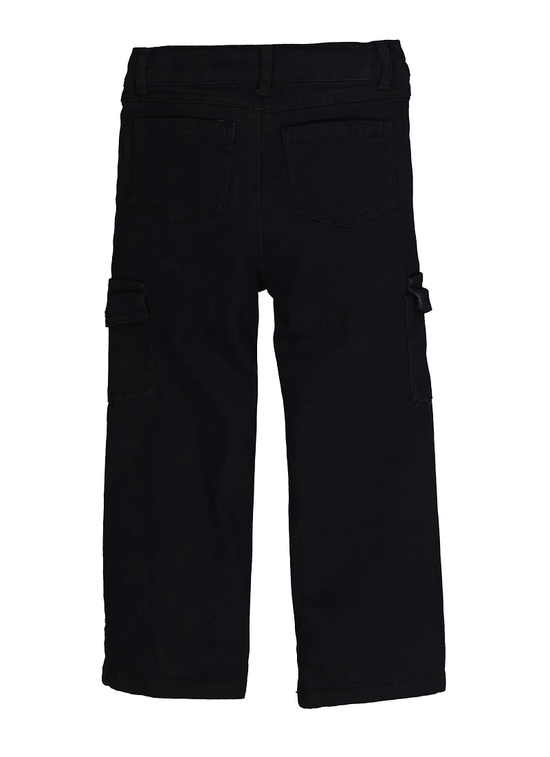 Little Girls Twill Cargo Pants, 6X