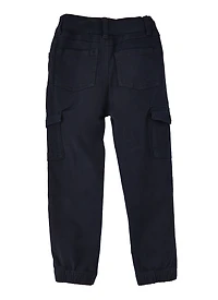 Little Girls Solid Cargo Joggers