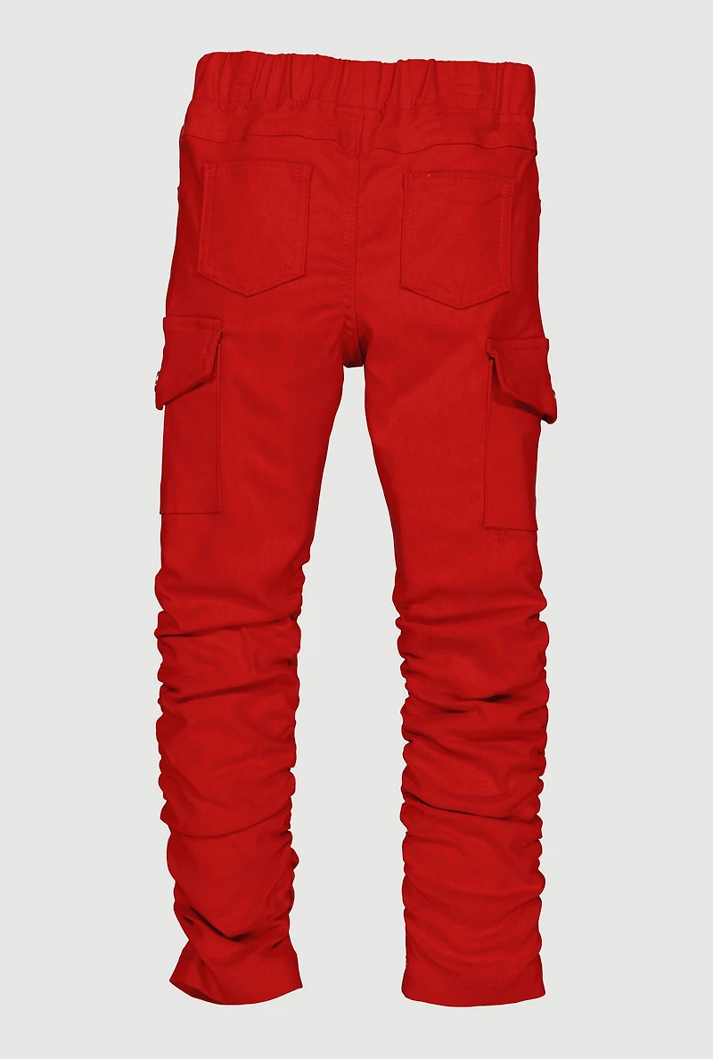 Little Girls Hyper Stretch Stacked Skinny Cargo Pants