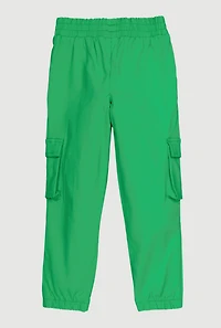 Little Girls Drawstring Detail Pull On Cargo Joggers