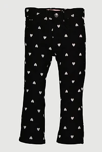 Little Girls Hyperstretch Heart Print Pants