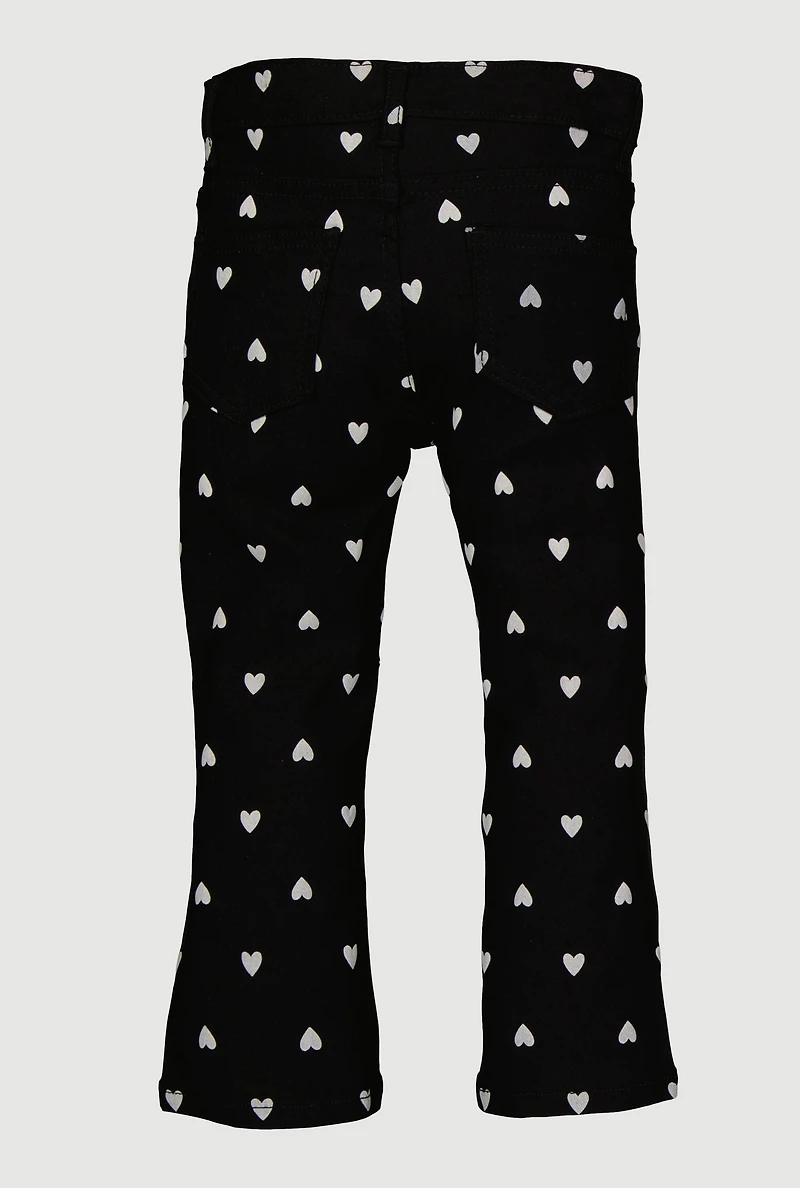 Little Girls Hyperstretch Heart Print Pants