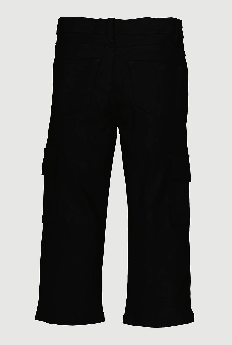 Little Girls Mid Rise Hyperstretch Cargo Pants