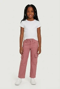 Little Girls Mid Rise Hyperstretch Cargo Pants