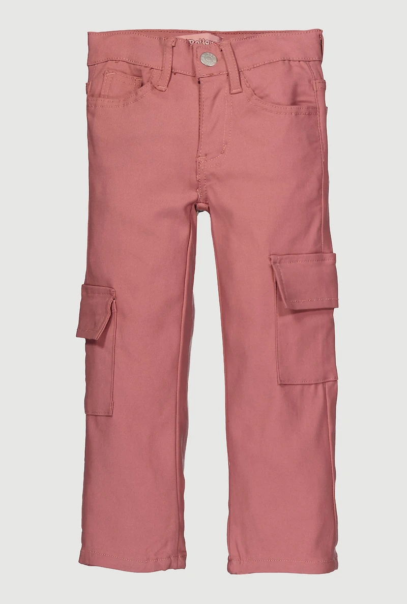 Little Girls Mid Rise Hyperstretch Cargo Pants